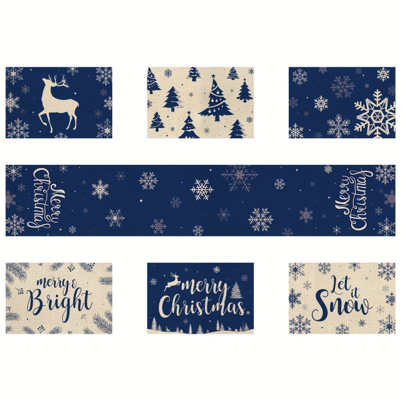 7-Piece Christmas Placemat and - Table Runner ulasan dan harga