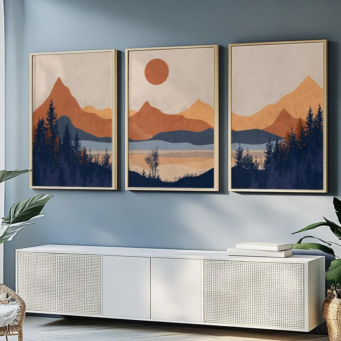 3pcs/Set frameless,Terracotta  - Abstract Canvas Set ulasan dan harga
