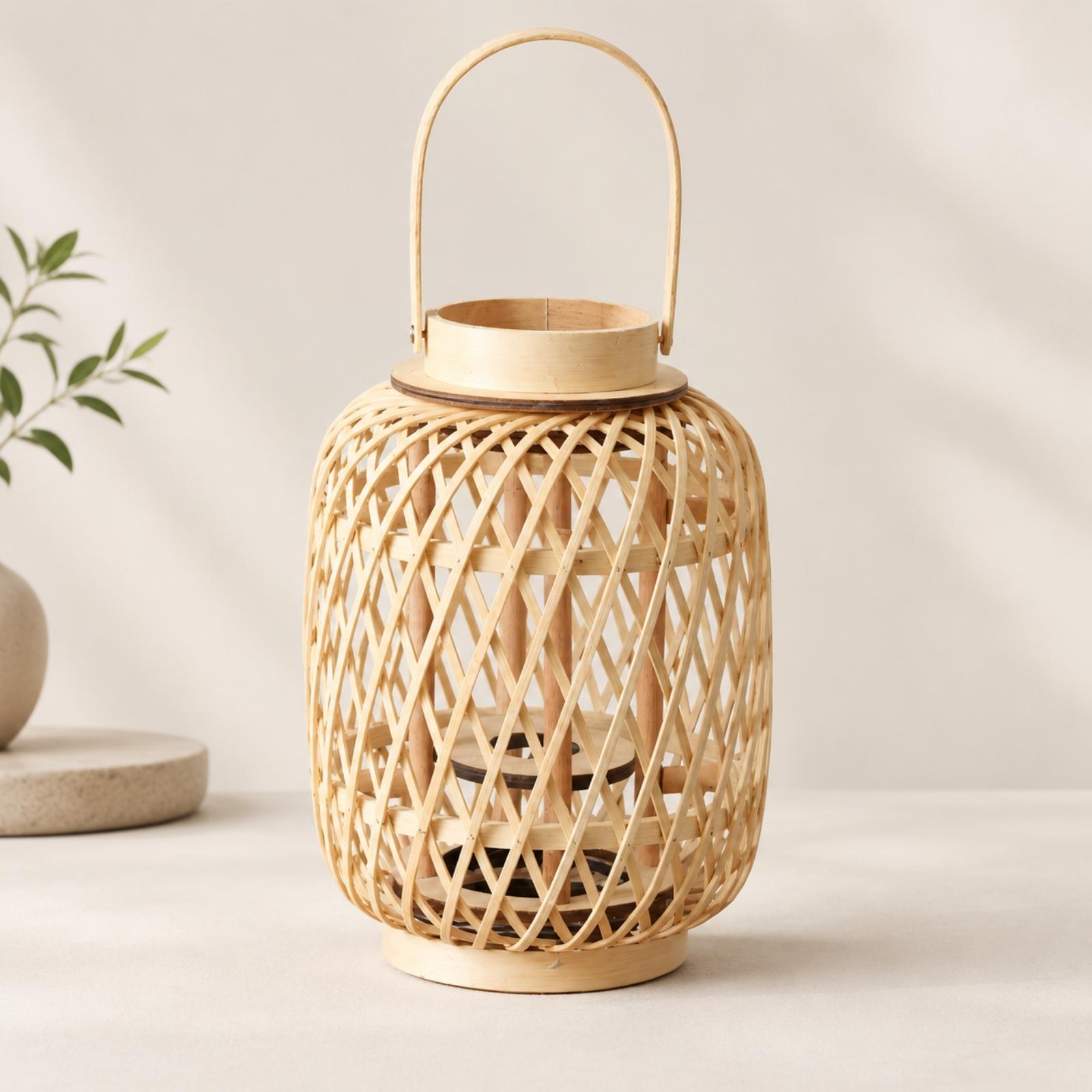 Bamboo Candle Lantern Holder H - Candle Holder Decor ulasan dan harga