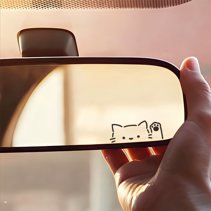 2pcs Cartoon Peeking Cat Car M - Decorative Mirror ulasan dan harga