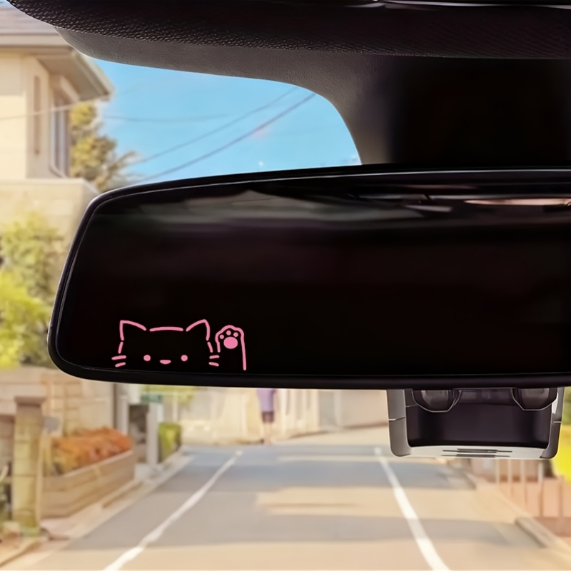 2pcs Cartoon Peeking Cat Car M - Decorative Mirror ulasan dan harga