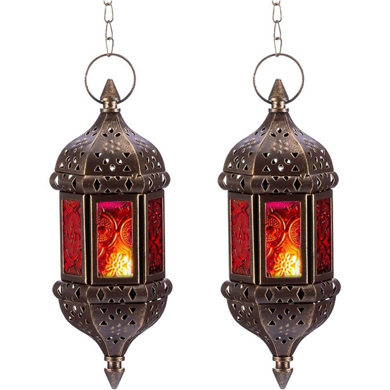 AB34-4 Pcs Hanging Hexagon Dec - Candle Holder Decor ulasan dan harga