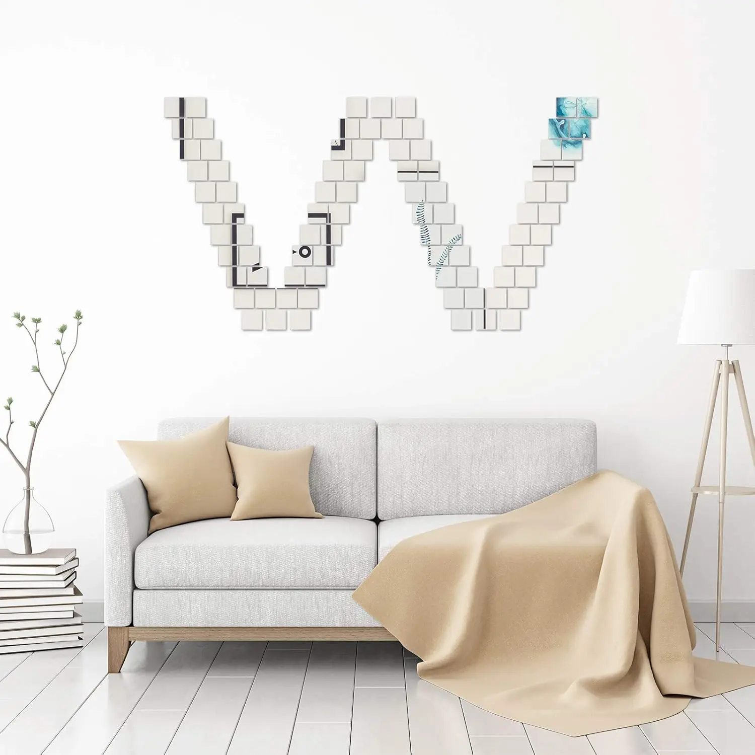 Mini Size Square Mirror Adhesi - Decorative Mirror ulasan dan harga