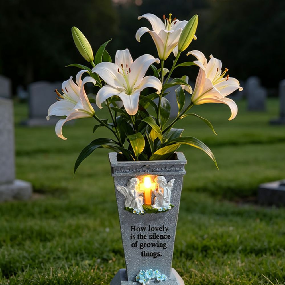 Resin Solar Cross Cemetery Vas - Vase Decor ulasan dan harga